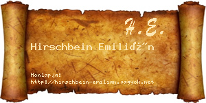 Hirschbein Emilián névjegykártya